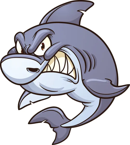 Angry shark — Stock Vector