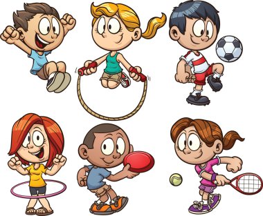 Cartoon kids playing vector Cartoon kids playing vector