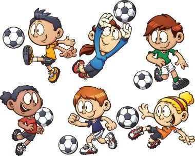 Soccer kids vector