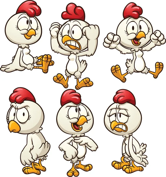 Gallina de dibujos animados — Vector de stock