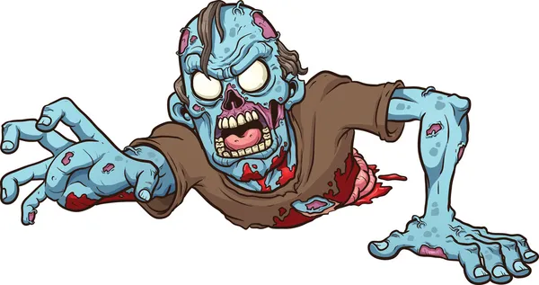 Kruipende zombie — Stockvector