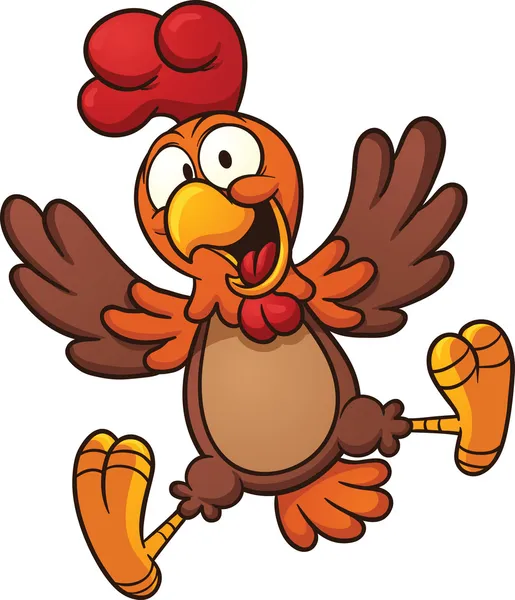 Happy cartoon chicken — Stock Vector