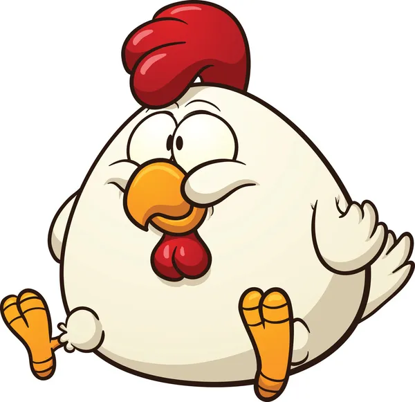 Fat cartoon chicken — Stock Vector