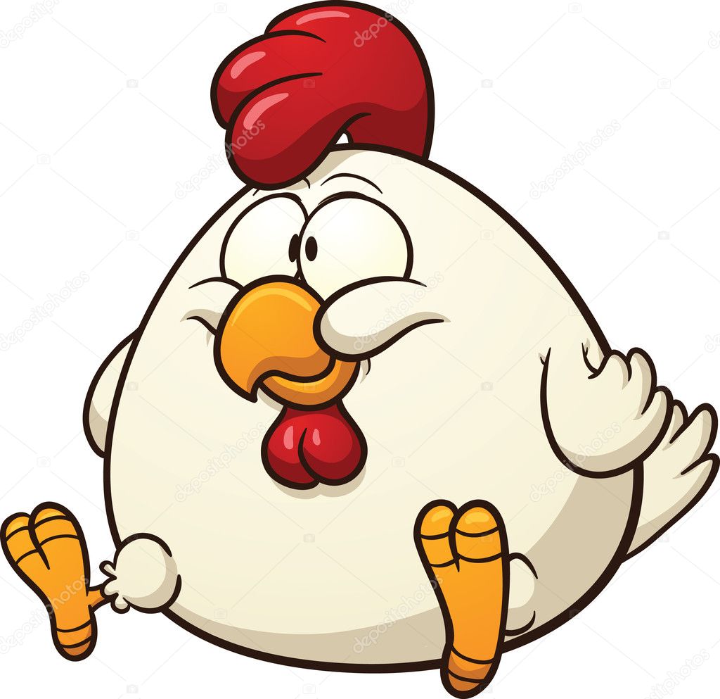 Fat cartoon chicken