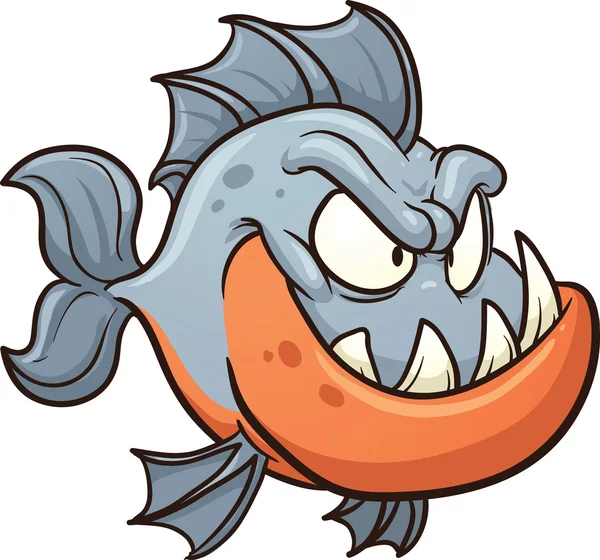 Cartoon piranha — Stockvector