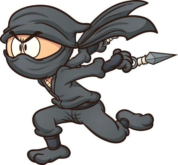 Ninja in esecuzione — Vettoriale Stock