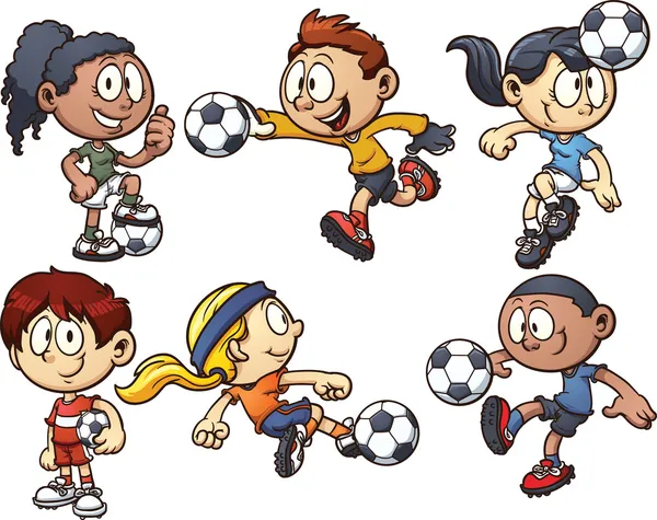 Voetbal kinderen — Stockvector