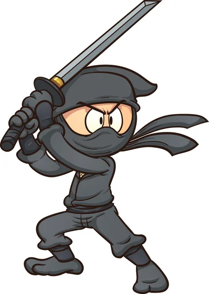 Cartone animato Ninja — Vettoriale Stock