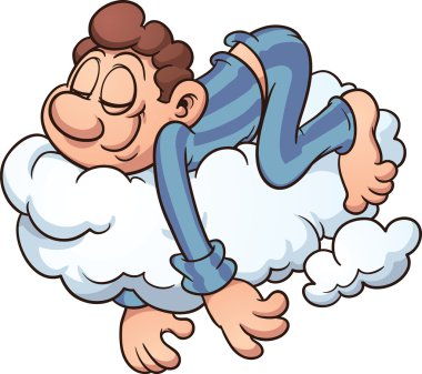 Sleeping on a cloud clipart