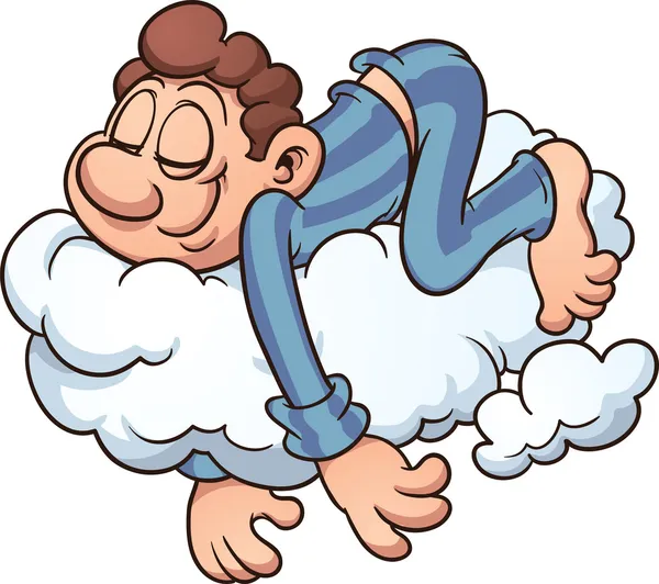 Sleeping on a cloud — Stock Vector