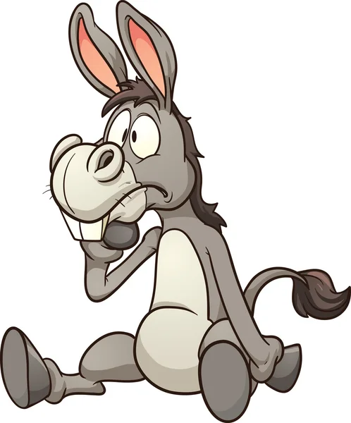 Burro de dibujos animados — Vector de stock