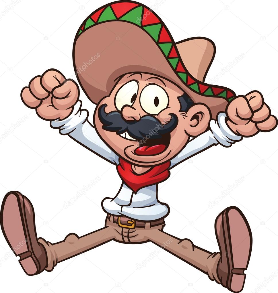 Cartoon Mexican man
