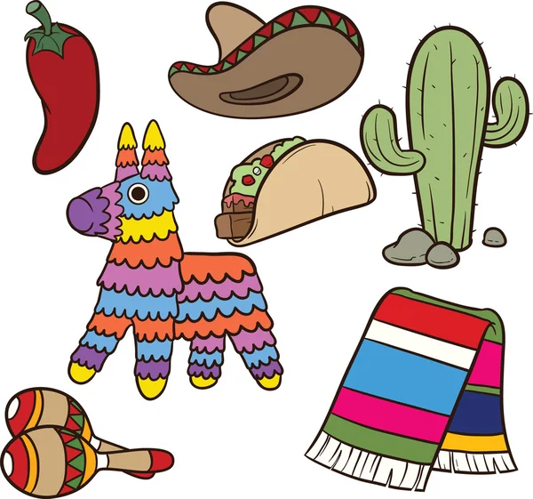 Mexican items — Stock Vector