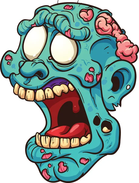 Tête de zombie — Image vectorielle