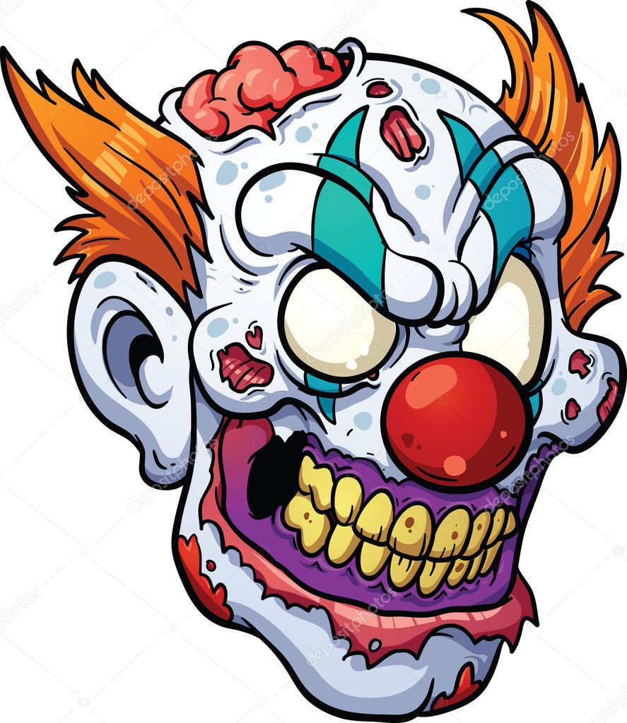 Zombie clown head