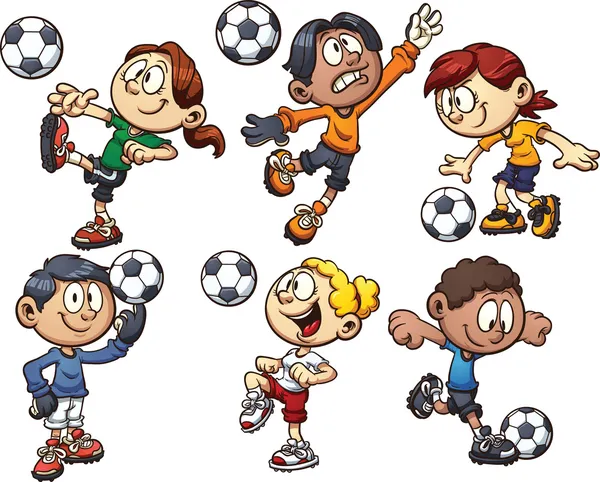 Voetbal kinderen — Stockvector