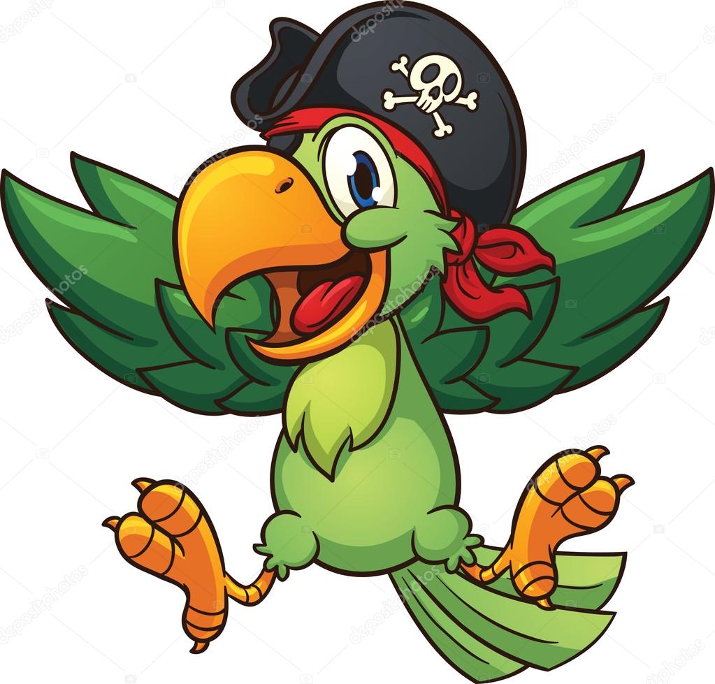 Happy pirate parrot