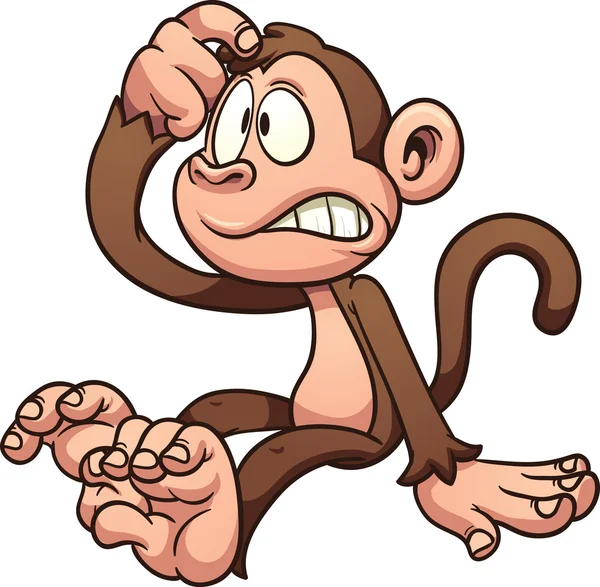 Confused monkey — Stock Vector