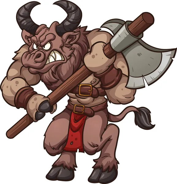 Kreskówka minotaur — Wektor stockowy