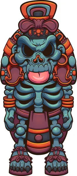 Aztec God Underworld Xolotl Character Vector Clip Art Illustration Simple — Stock Vector