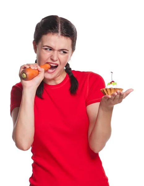 Menina mantendo a uma dieta — Fotografia de Stock