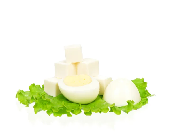 Lettuce with egg — Stock Photo, Image