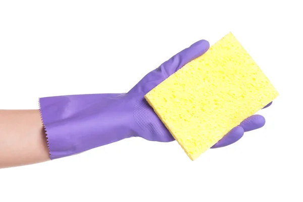 Hand in rubber glove — Stock Photo, Image