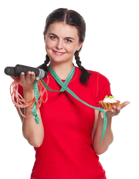 Meisje met cake — Stockfoto