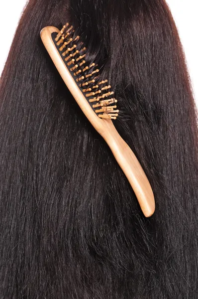Spazzola per capelli in legno — Foto Stock