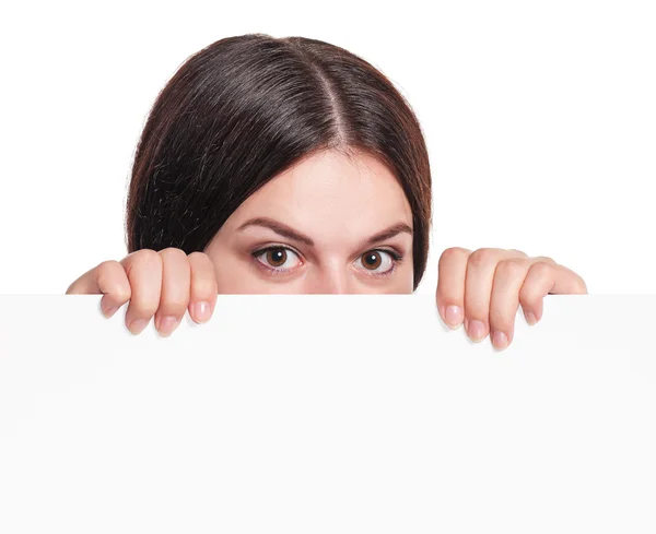 Mujer con un blanco — Foto de Stock