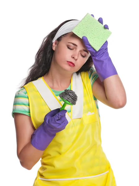 Tired housewife — Stock Photo, Image