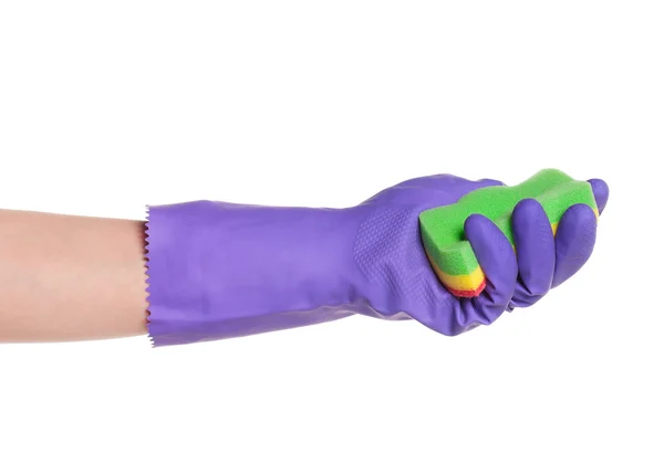 Hand in een handschoen — Stockfoto
