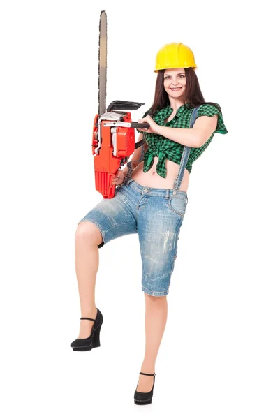 Girl lumberjack — Stock Photo, Image