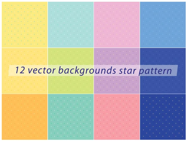 Twelve vector backgrounds star patterns — Stock Vector