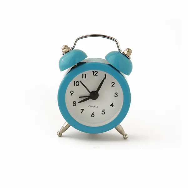 Alarme azul pequeno no fundo branco - objeto isolado Fotografias De Stock Royalty-Free