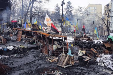 kiev, Ukrayna, revolutio sokak hrushevskoho barikat kurun