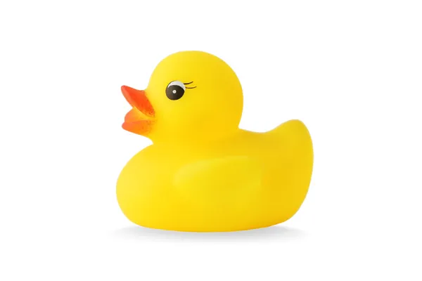 Yellow rubber duck bath - isolated object — Stock Photo, Image