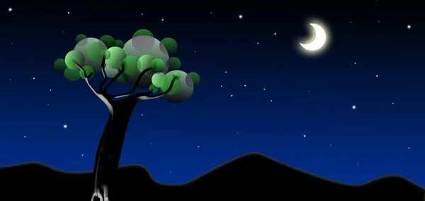 Tree in the night — Stock Photo, Image