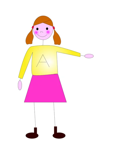 Illustration of little girl — Stock Vector