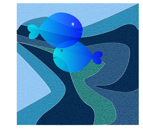 Les poissons vecteurs bleus — Image vectorielle