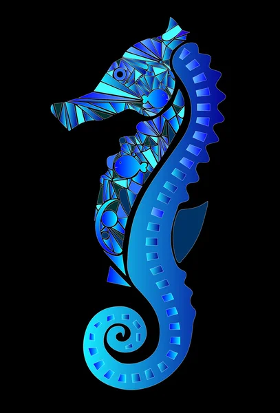stock vector seahorse compound with colors