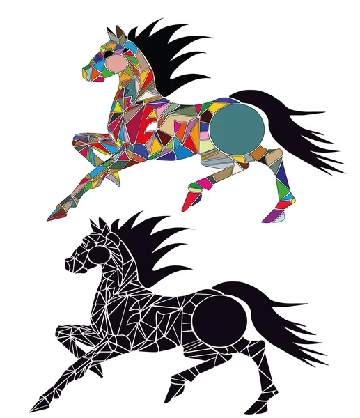 घोड़े रेसिंग का चित्र रंगों से बना होता है — स्टॉक वेक्टर