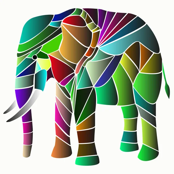 Illustration des Elefantenmosaiks — Stockvektor
