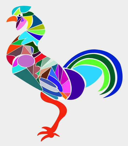 Coq composé de couleurs — Image vectorielle