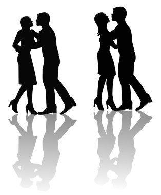 aşık siluet vektör