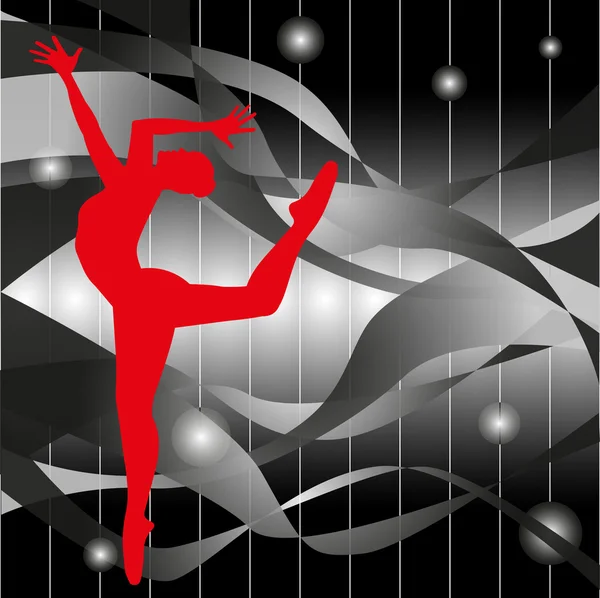 Silhouette de danseuse — Image vectorielle