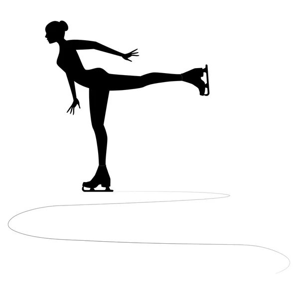 Ice skater silhouette — Stock Vector