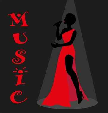 şarkıcı mikrofon ile sahnede