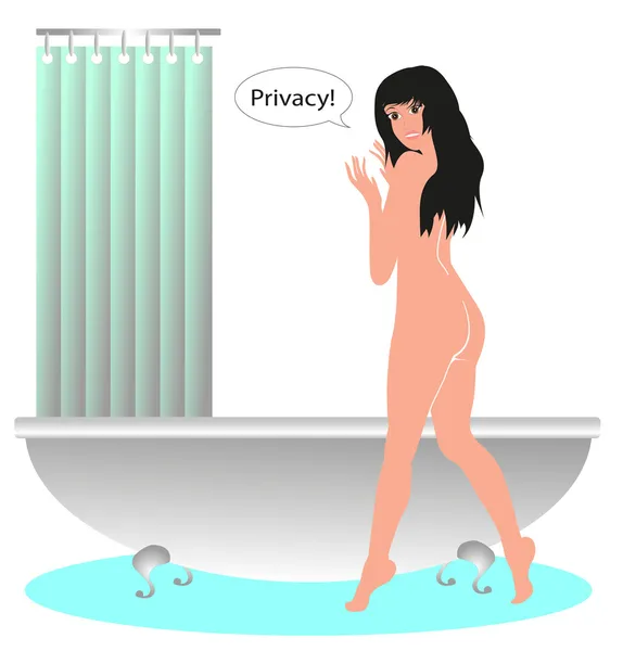 Banyoda çıplak kız — Stok Vektör