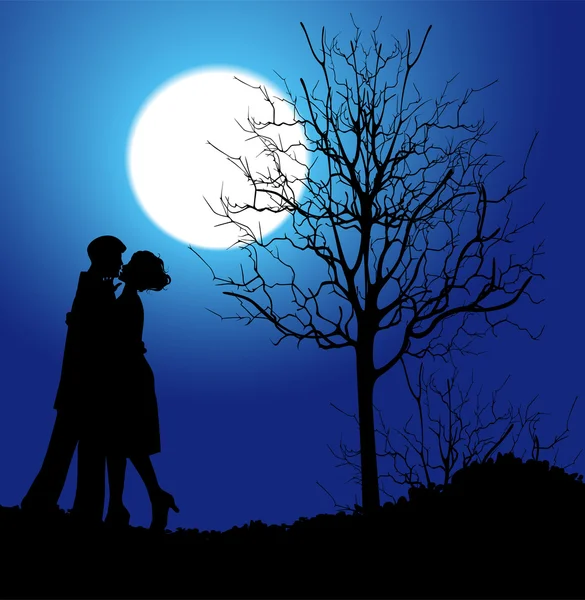 Silhouette couple — Image vectorielle